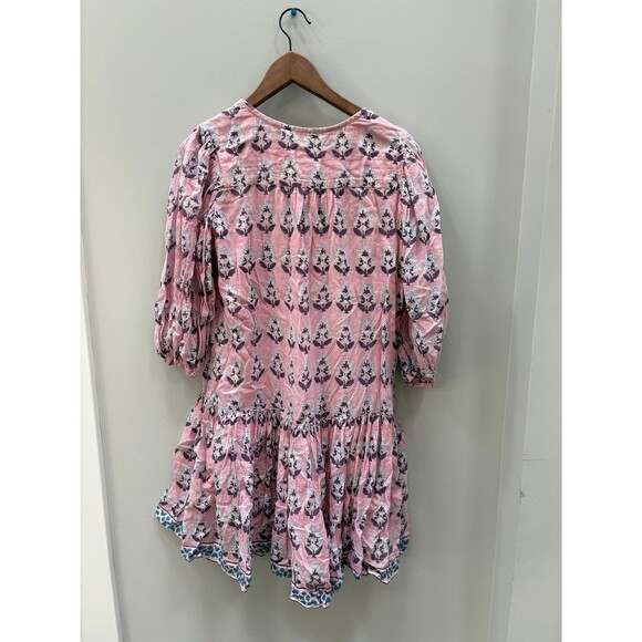 Oliphant Pink Cotton Drop Waist Dress Size Small S - Picture 1 of 4